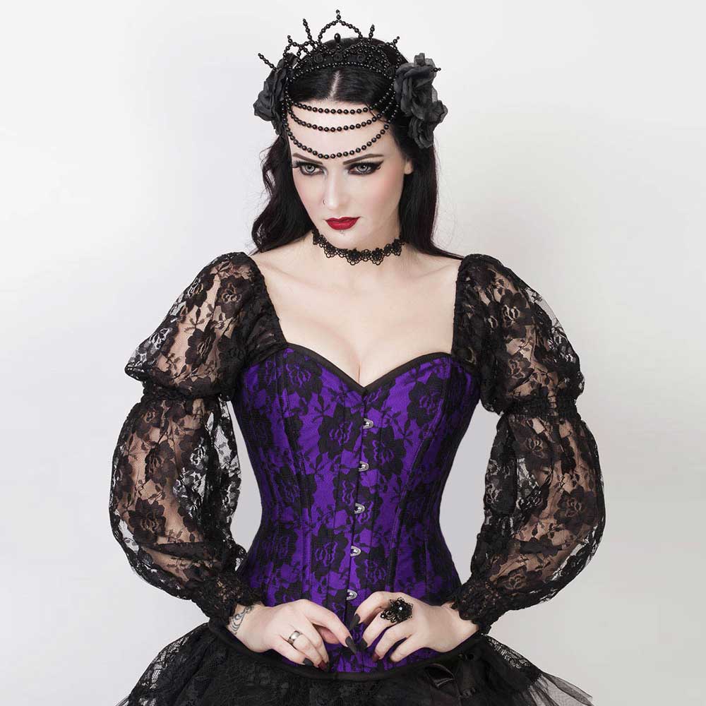 Attitude Corsets - Safíriël Overbust corset - Lace - Purple